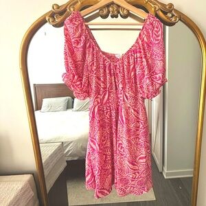 🩷 Sienna Sky Pink Patterned Dress